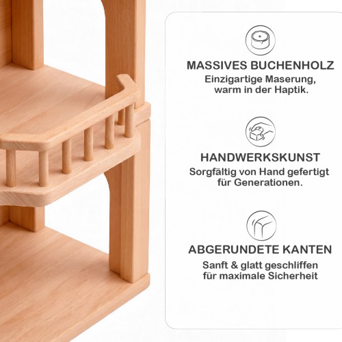 Holz kinderfreundlich mit abgerundeten Ecken aus massivem Buchenholz